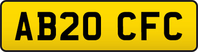 Personalised Number Plate for Sale AB20 CFC